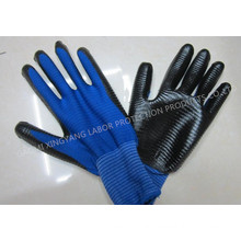 Zebra Stripe Natrile Coated Glove Labor Protective Safety Work Gloves (N6026)